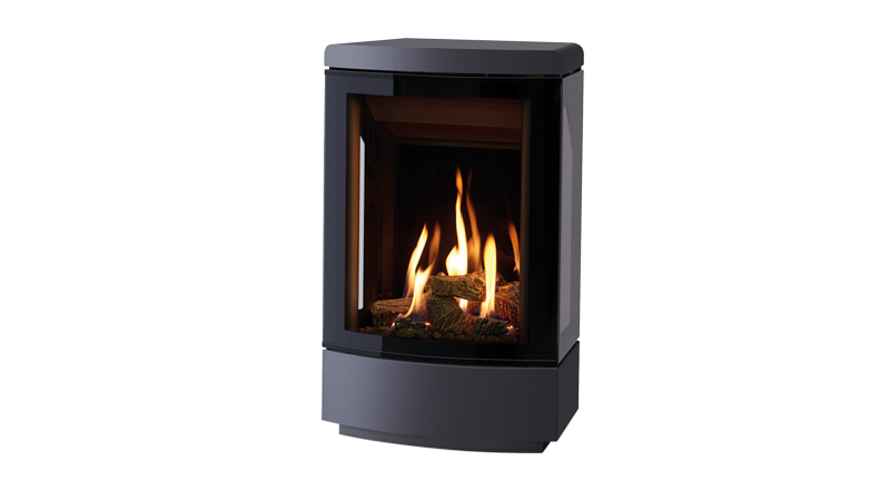 Poêle à gaz Gazco allumé